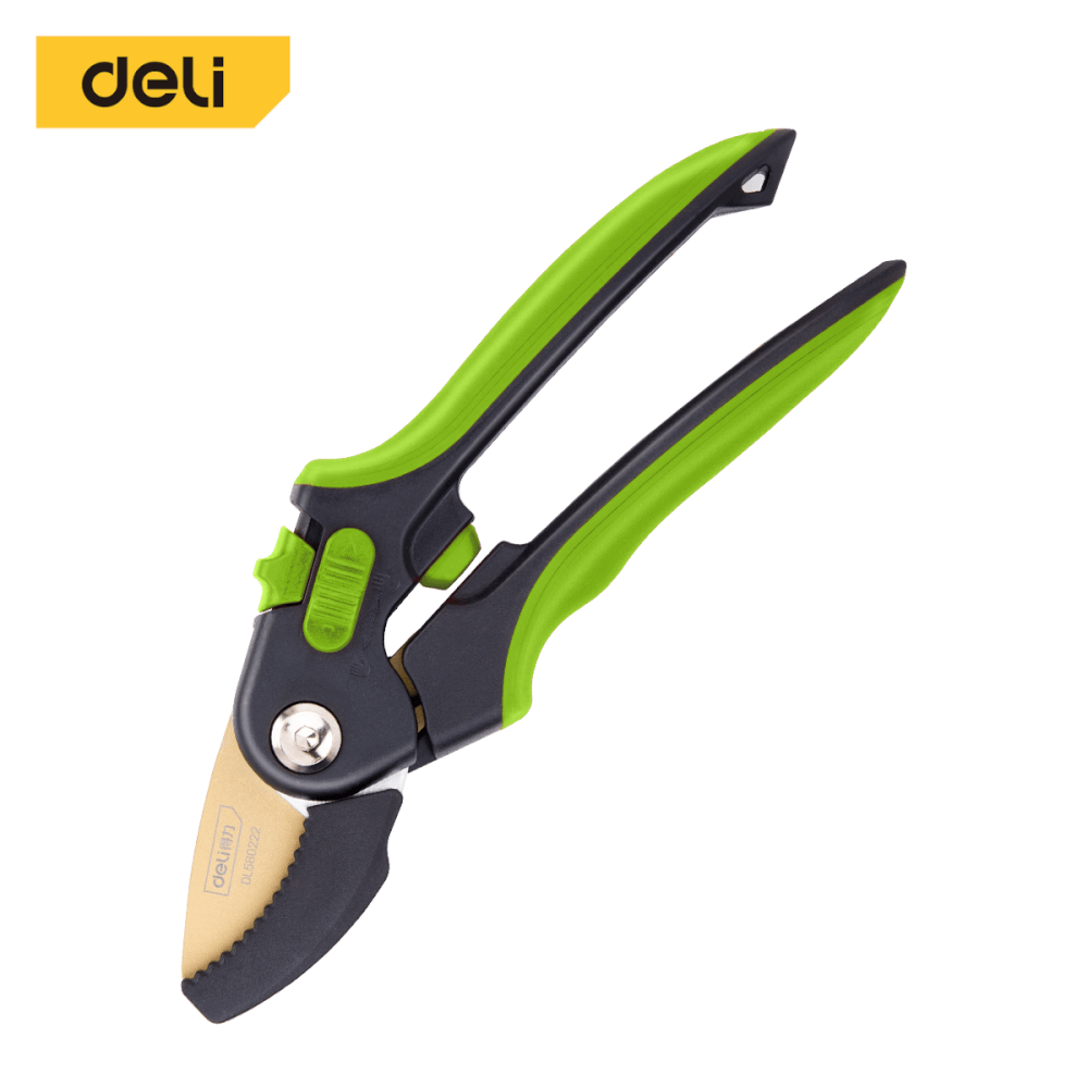 กรรไกรตัดกิ่ง DELI DL580222-GN-01 8.5นิ้ว สีเขียว